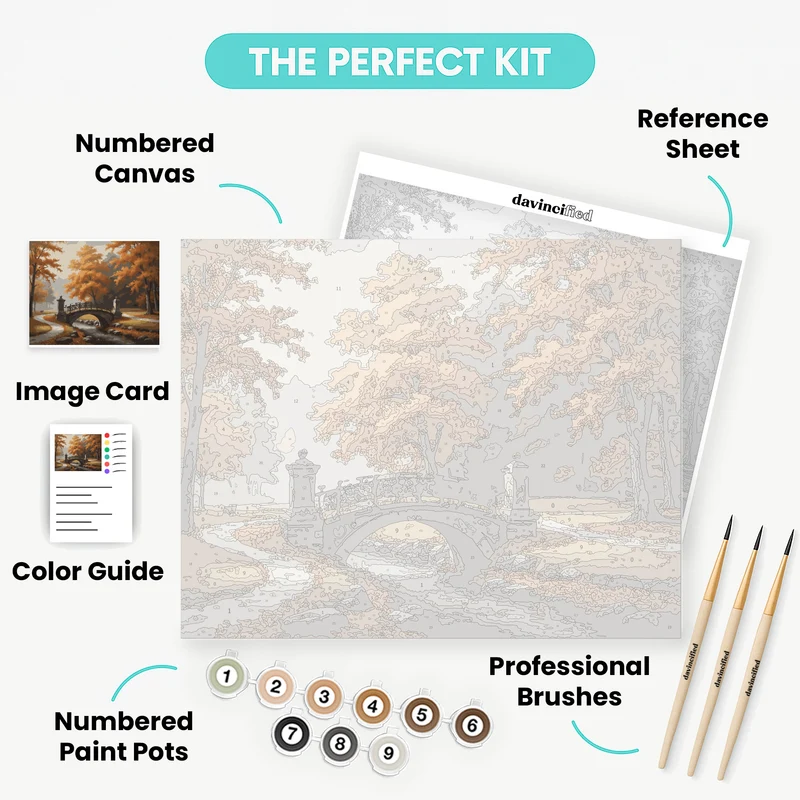 Autumn Bridge - Paint by Numbers Kit