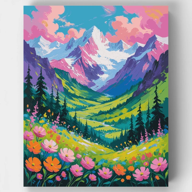 Alpine Valley Bloom - Paint by Numbers Kit