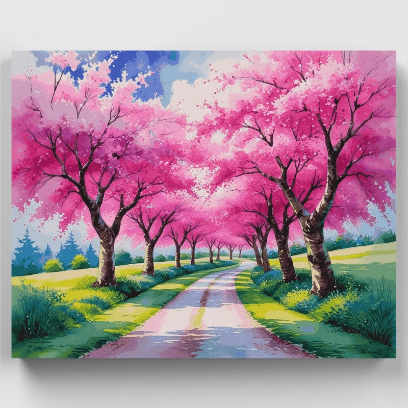 Cherry Blossom Avenue - Paint by Numbers Kit