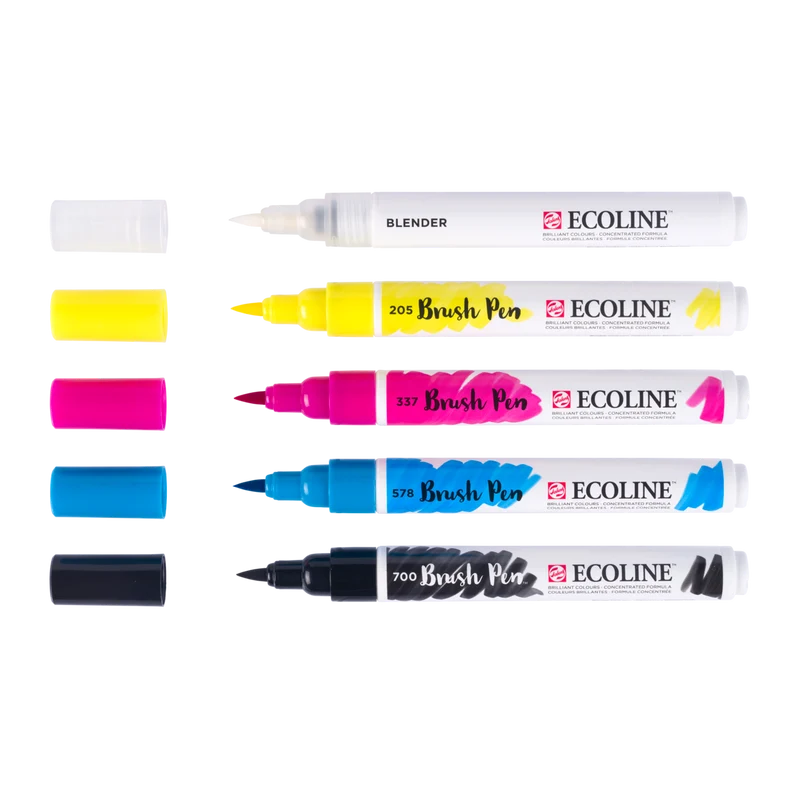 Акварелни четкови маркери ROYAL TALENS Ecoline PRIMARY / комплект 5 бр.