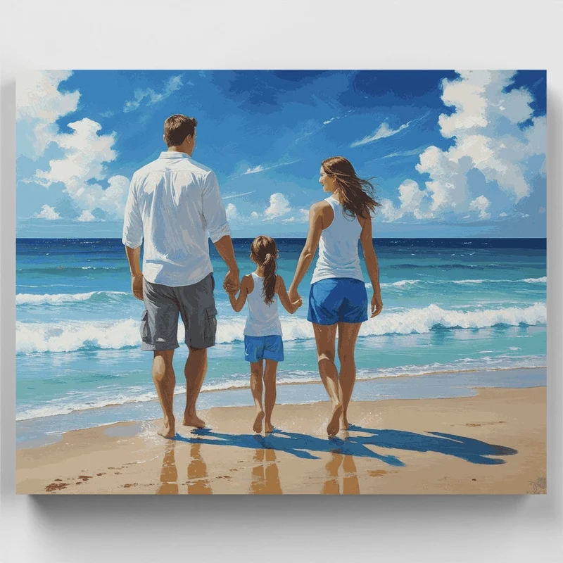 Seaside Family Moment - Paint by Numbers Kit