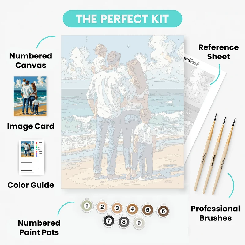 Beach Family Moment - Paint by Numbers Kit
