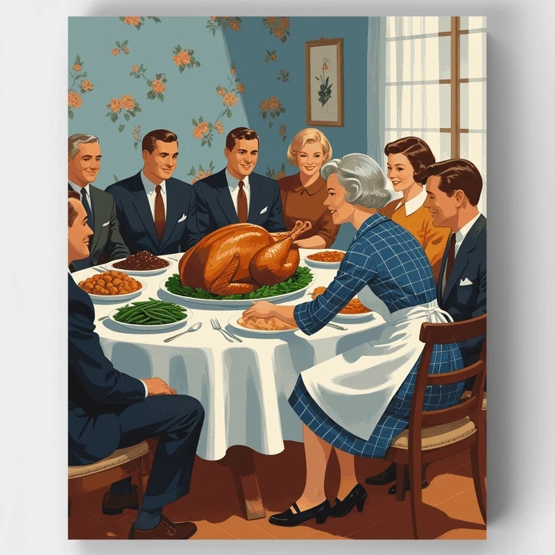 Vintage Family Dinner - Paint by Numbers Kit