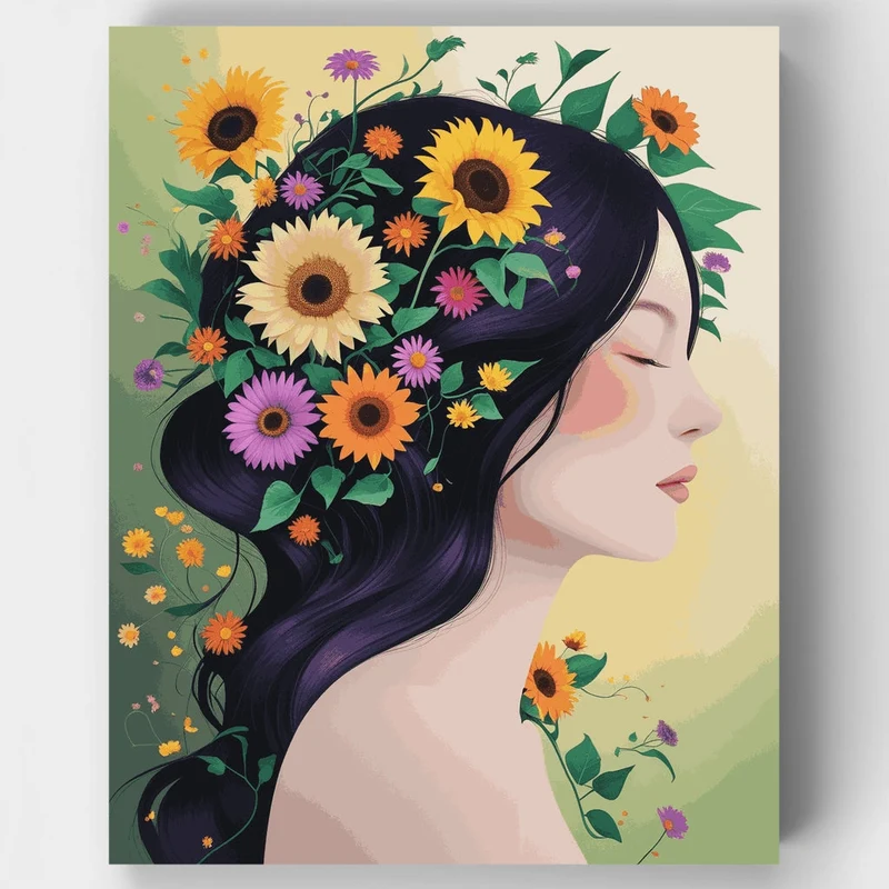 Sunflower Hair - Paint by Numbers Kit