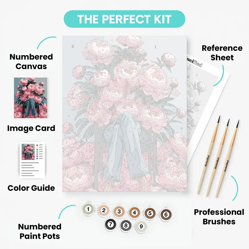 Peony Embrace - Paint by Numbers Kit