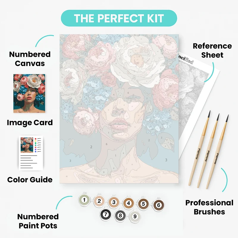 Floral Portrait - Paint by Numbers Kit