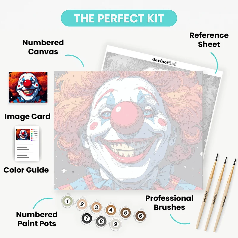 Creepy Clown - Paint by Numbers Kit