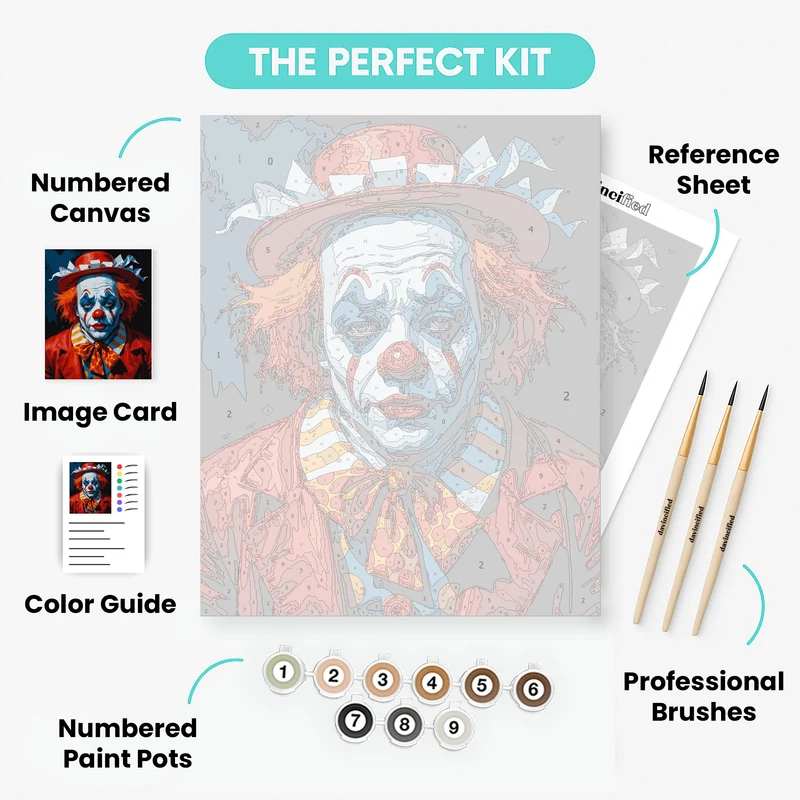 Dramatic Clown - Paint by Numbers Kit