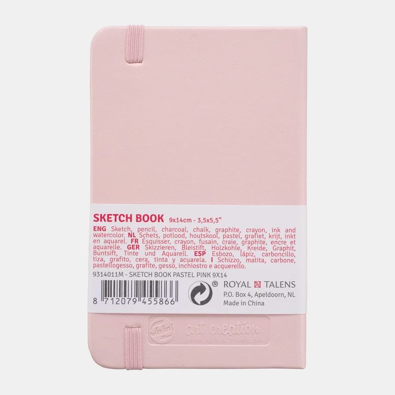 Blok za skiciranje ROYAL TALENS Art Creation Pastel Pink 9 x 14 cm, 140 g, 90 listova, tvrdi uvez