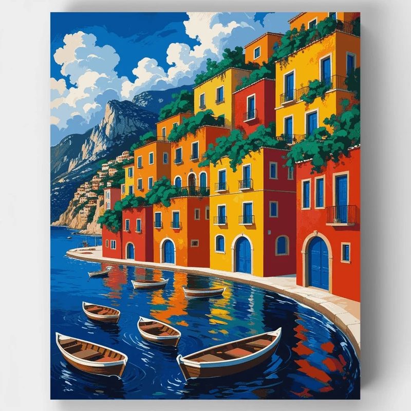 Mediterranean Village - Paint by Numbers Kit