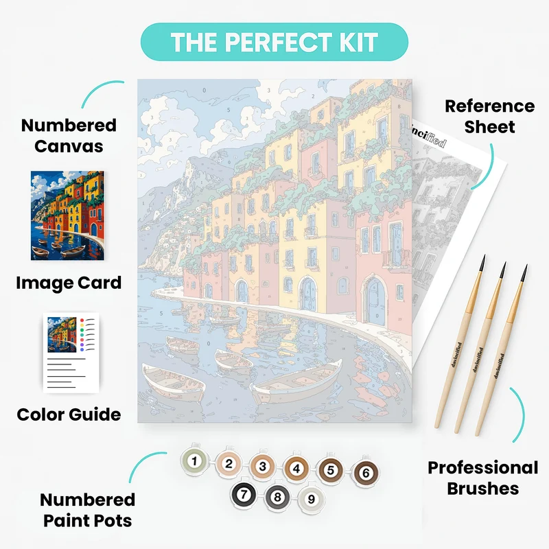 Mediterranean Village - Paint by Numbers Kit