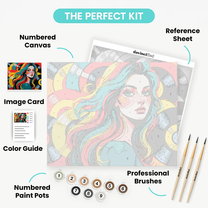 Vibrant Pop Art Portrait - Paint by Numbers Kit