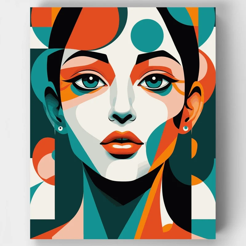 Geometric Portrait - Paint by Numbers Kit
