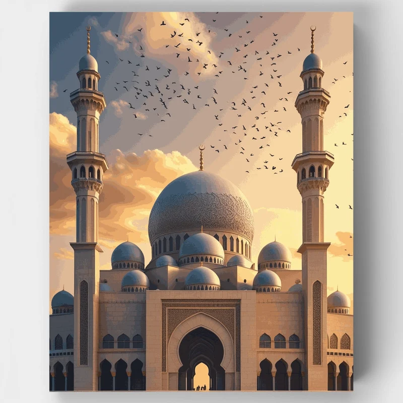 Grand Mosque at Sunset - Paint by Numbers Kit