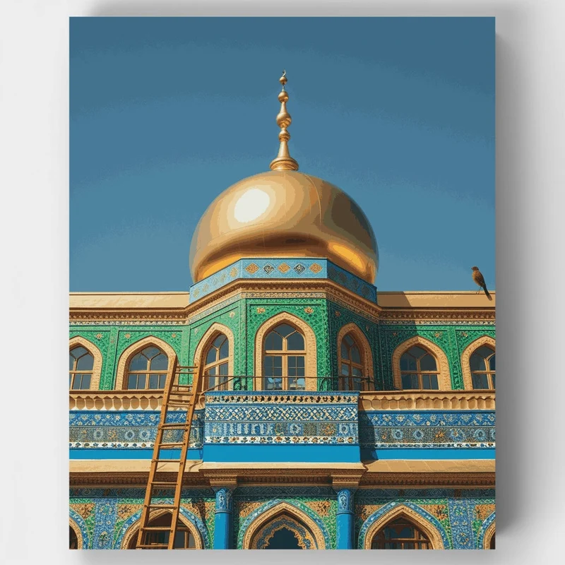 Golden Dome Mosque - Paint by Numbers Kit
