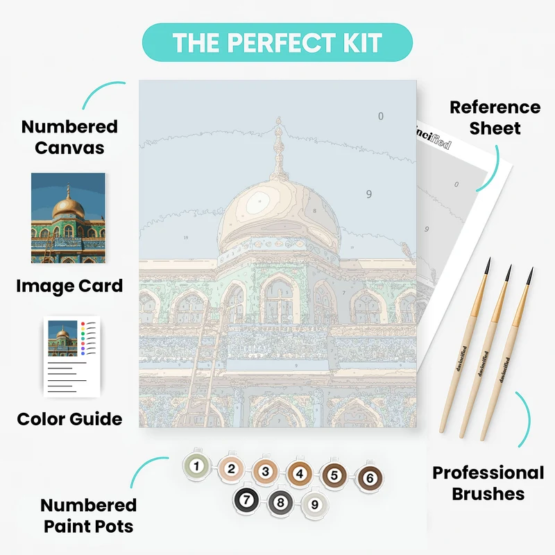 Golden Dome Mosque - Paint by Numbers Kit