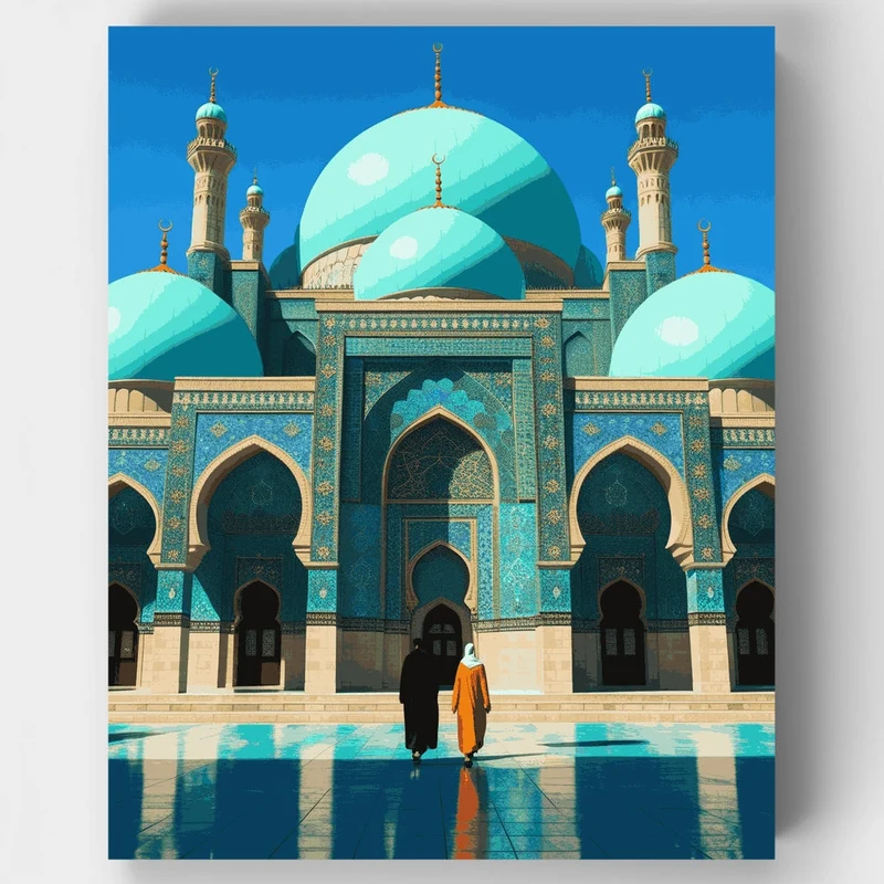 Turquoise Mosque - Paint by Numbers Kit