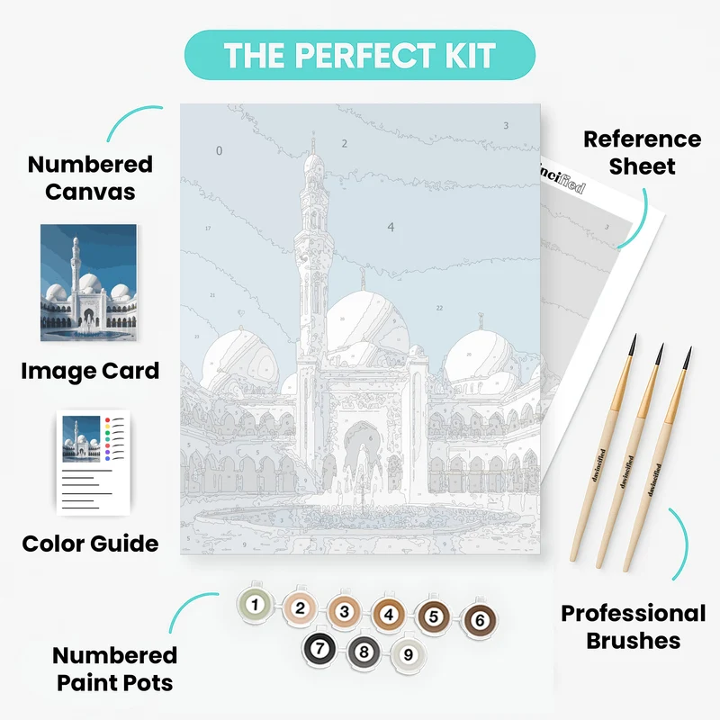 Sheikh Zayed Grand Mosque - Paint by Numbers Kit