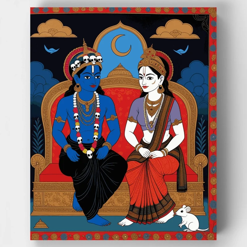 Kali and Parvati Divine Union - Paint by Numbers Kit