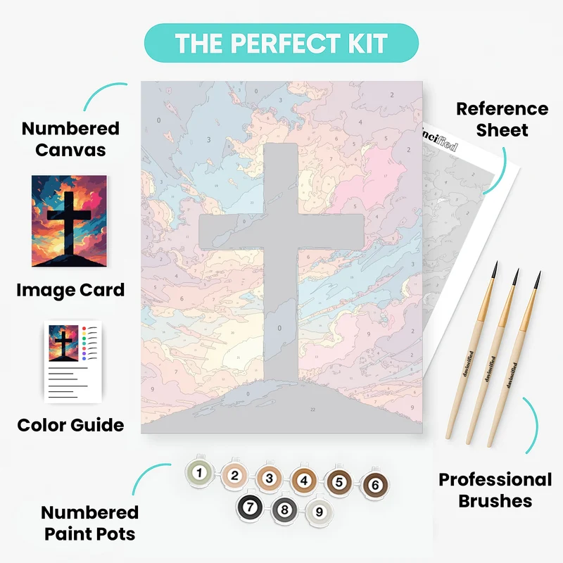 Cross at Sunset - Paint by Numbers Kit