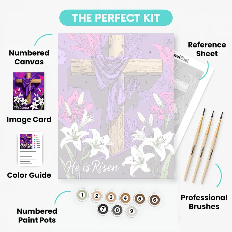Easter Cross with Lilies - Paint by Numbers Kit