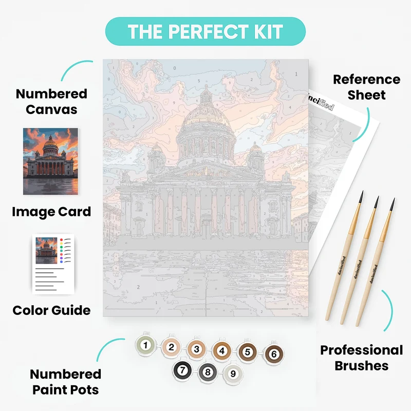 Saint Isaac's Cathedral at Sunset - Paint by Numbers Kit