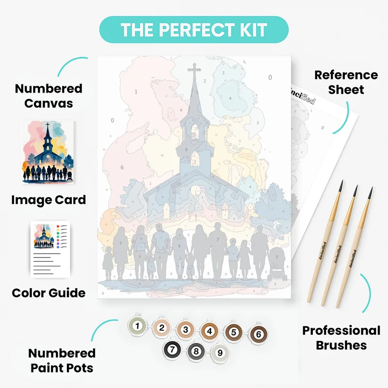 Church Community Gathering - Paint by Numbers Kit
