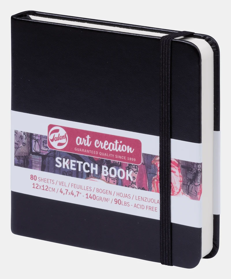 Taccuino per schizzi Royal Talens Art Creation nero 12 x 12 cm, 140 g, 80 fogli