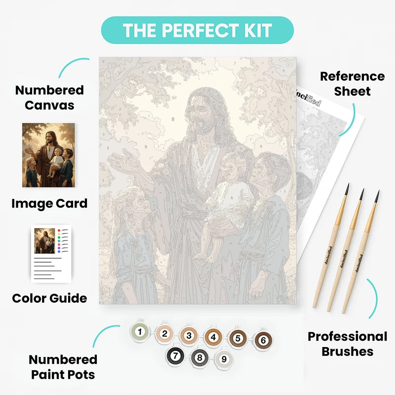 Jesus with Children in Nature - Paint by Numbers Kit