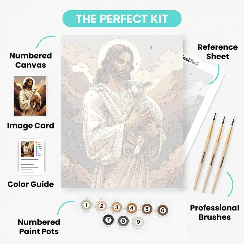 The Good Shepherd with Lamb - Paint by Numbers Kit