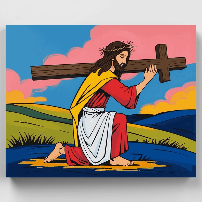 Jesus Carrying the Cross - Paint by Numbers Kit