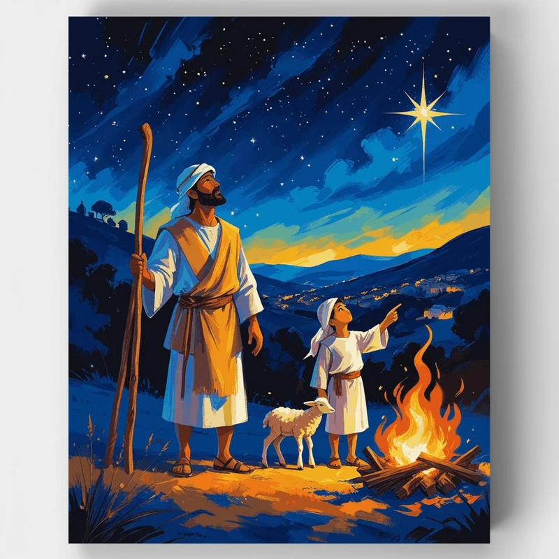 Shepherds and Star - Paint by Numbers Kit