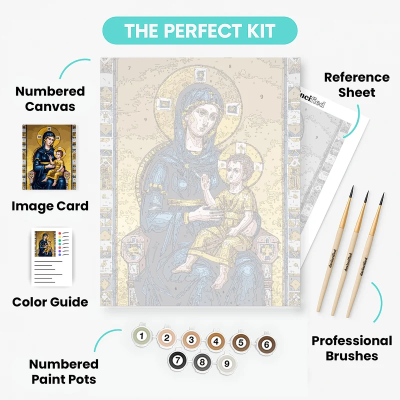 Madonna and Child Mosaic - Paint by Numbers Kit