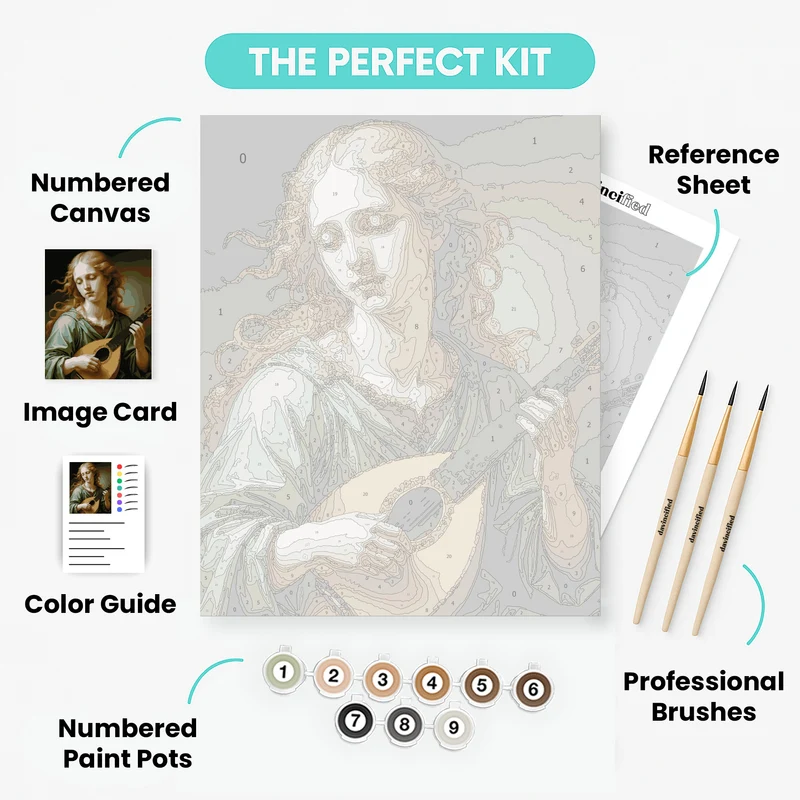 Angel with Lute - Paint by Numbers Kit