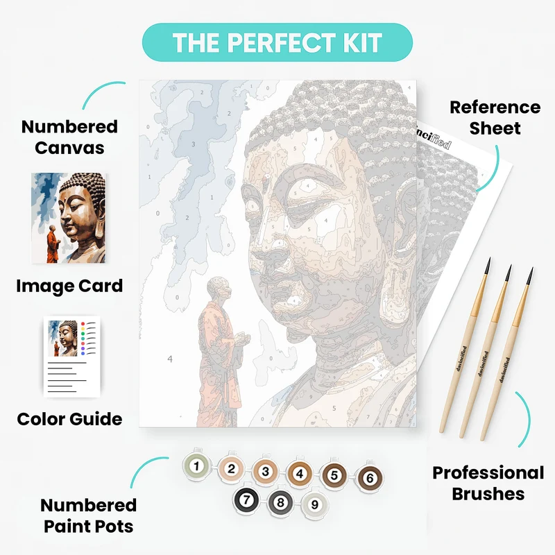Buddha and Monk - Paint by Numbers Kit