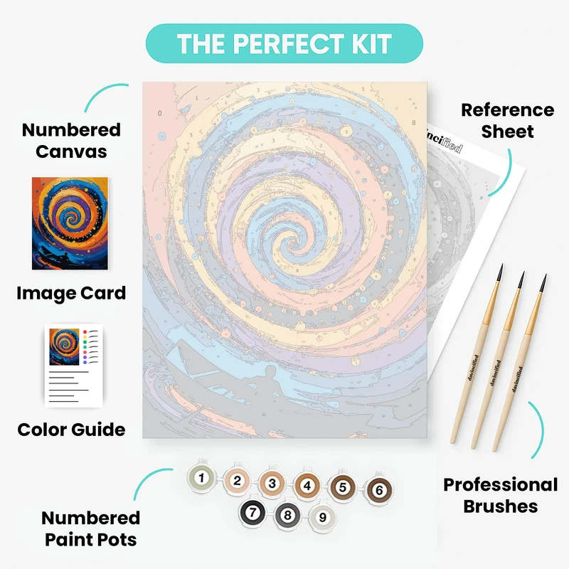 Cosmic Spiral Journey - Paint by Numbers Kit
