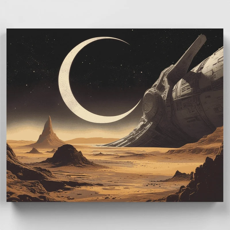 Alien Planet Crash - Paint by Numbers Kit