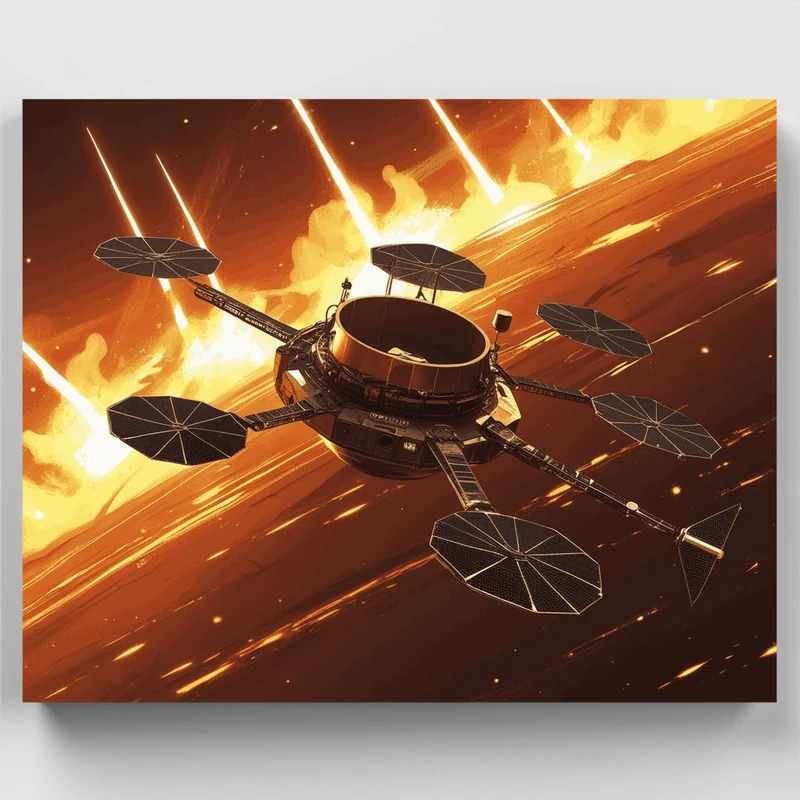 Space Probe Orbiting Mars - Paint by Numbers Kit