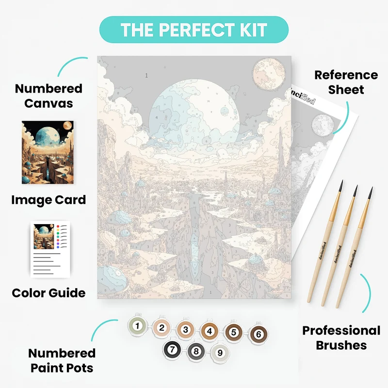 Alien Desert City - Paint by Numbers Kit