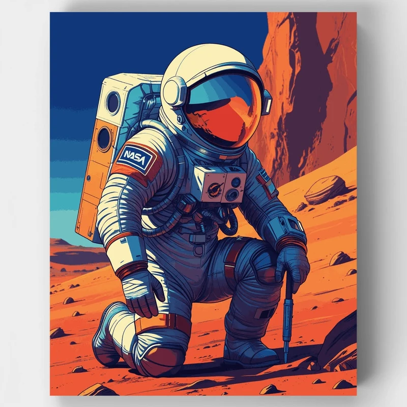 Mars Astronaut Exploration - Paint by Numbers Kit