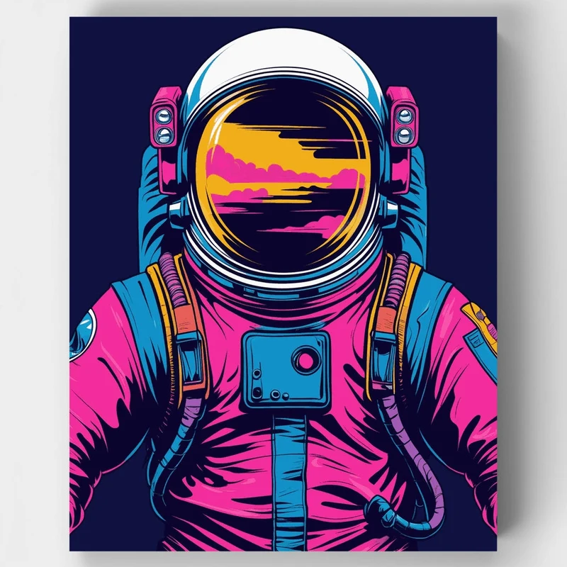 Retro Astronaut - Paint by Numbers Kit