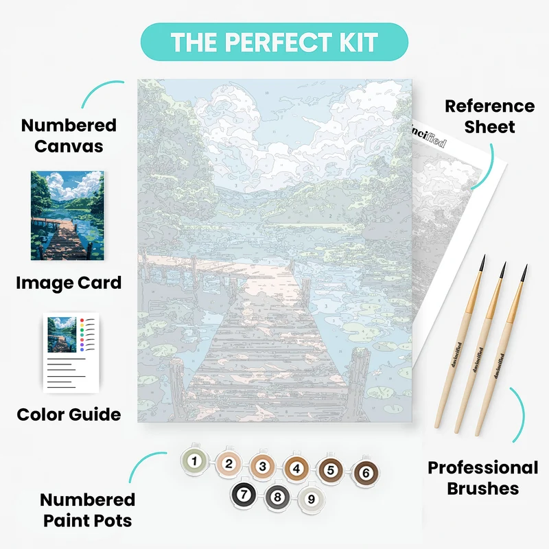 "Evening Glow by the Water" Paint by Numbers Kit