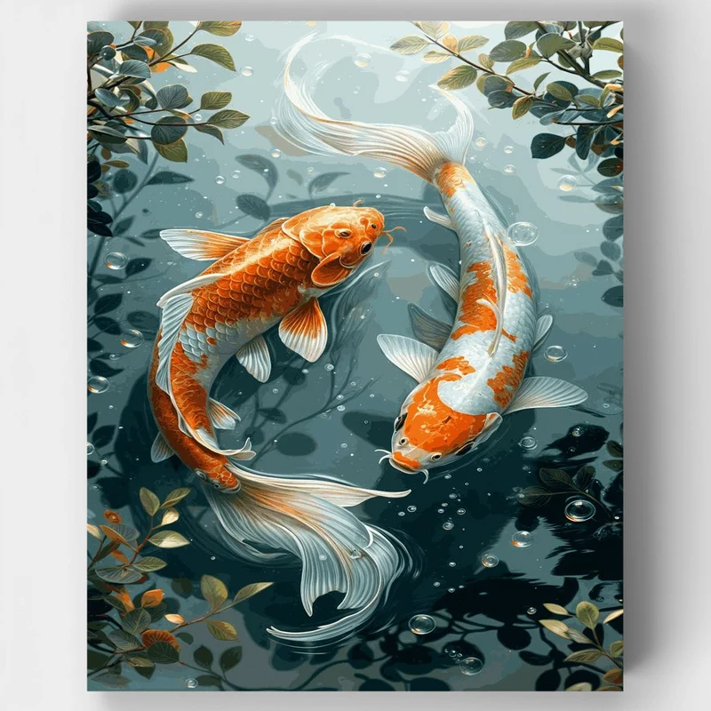 "Flowing Elegance: Koi Fish Serenity by LofiArtLoft"