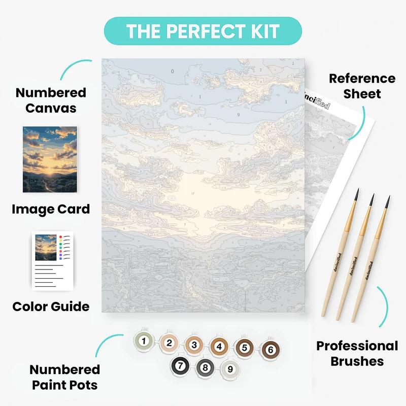 "Cosmic Meadow Retreat" Paint by Numbers Kit