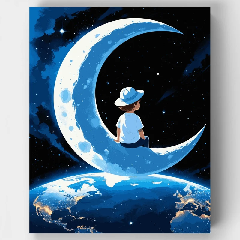 Dreamy Moon Gazer - Paint by Numbers Kit