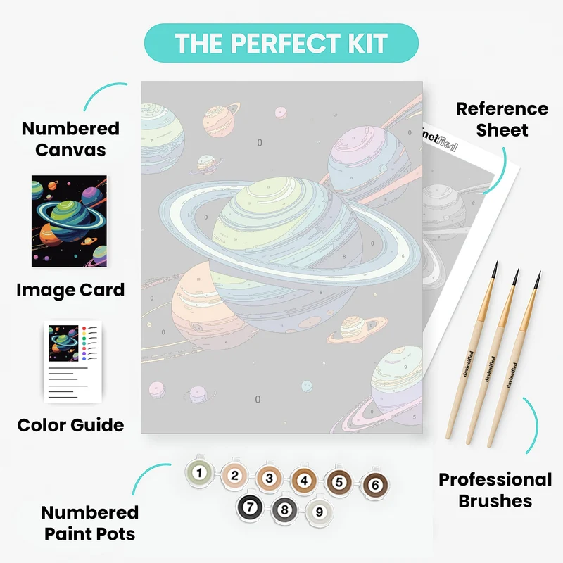 Colorful Planets - Paint by Numbers Kit
