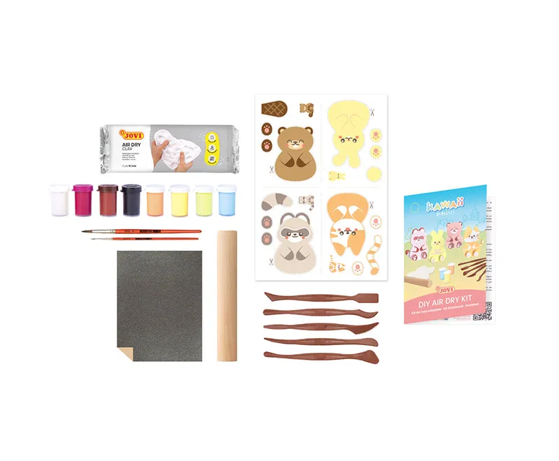 JOVI Kawaii Kraft Modelliermasse-Set Tiere – 23-tlg.