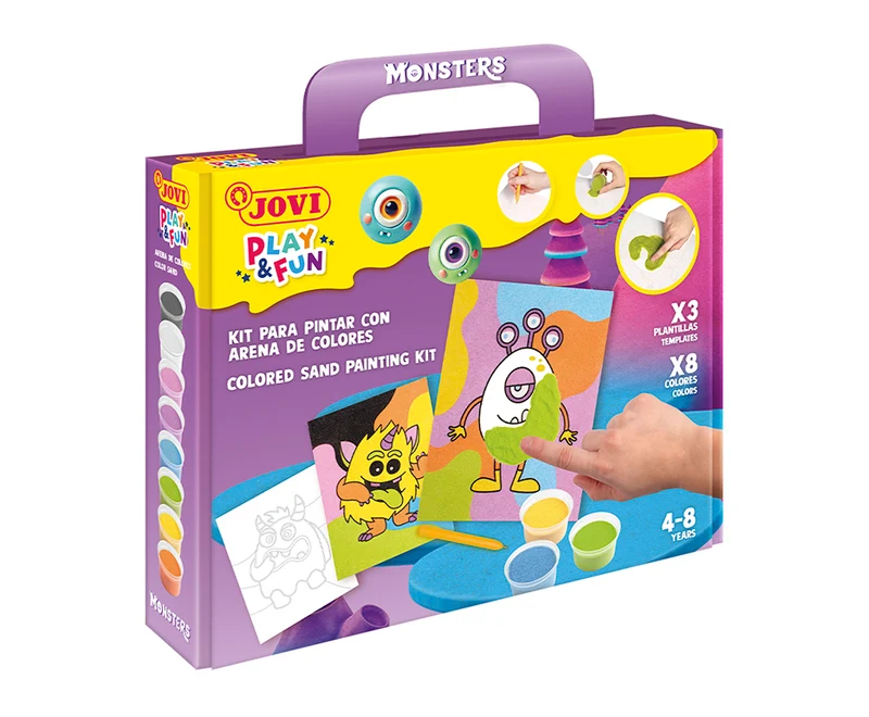 JOVI Play&Fun sada na maľovanie pieskom Monsters 12 ks