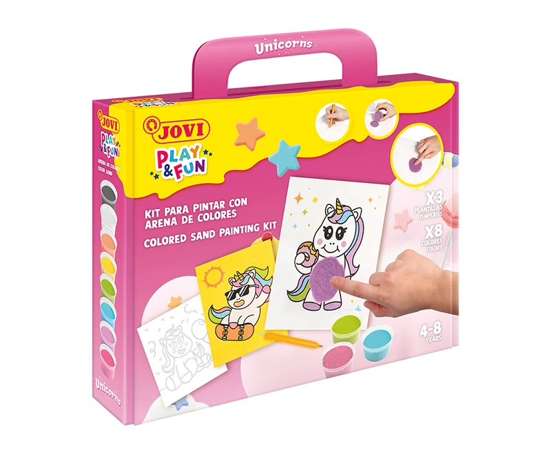 Σετ ζωγραφικής με άμμο JOVI Play&Fun Unicorns - 12 τμχ