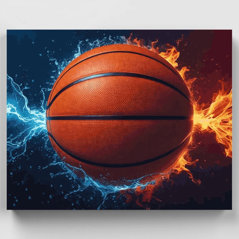 Fire and Ice Basketball - Paint by Numbers Kit